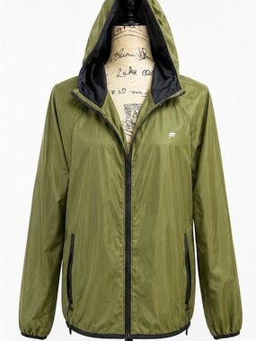 Fabletics Olive Green Hooded Windbreaker Jacket - Women